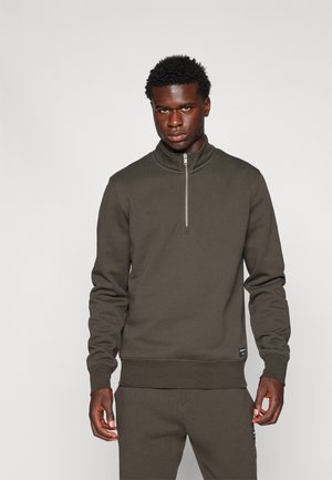 CENTRE HALF ZIP - Sportinis megztinis - peat