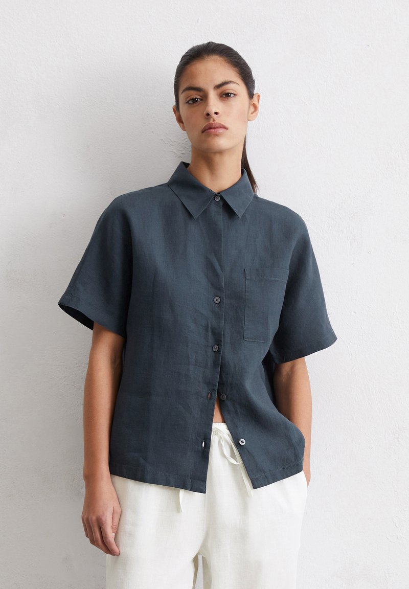 Marc O'Polo - AUS QUALITÄT - Button-down blouse - muted blue, Enlarge
