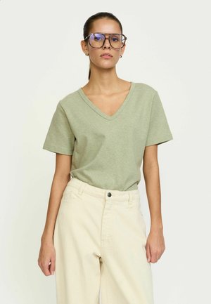 BELLA V-NECK  - Lihtne T-särk - dried herb