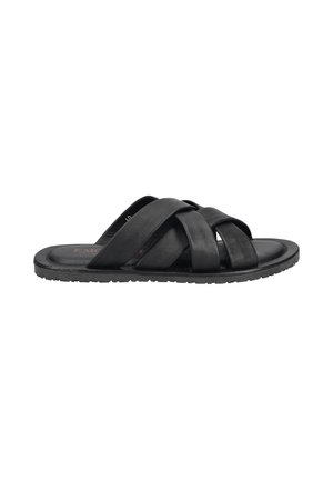 Pantolette flach - schwarz
