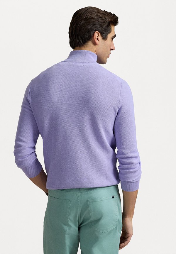 MESH KNIT COTTON QUARTER-ZIP SWEATER - Jumper - sky lavender4