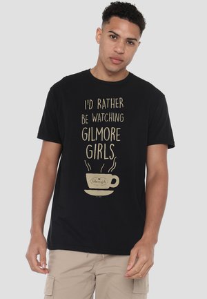 Cotton Soul, GILMORE GIRLS I'D RATHER BE WATCHING GILMORE GIRLS - Print T-shirt - black