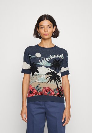 VOSCI - T-shirt imprimé - petrolio