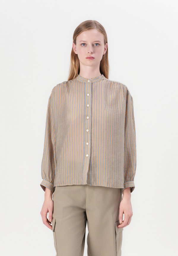 SHEER FASHION SHIRT - Button-down blouse - khaki