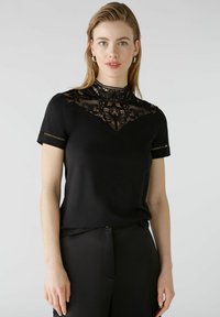 Oui MIT SPITZE - T-Shirt print - black