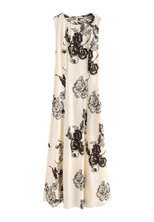 SLEEVELESS COLUMN - Maxikleid - cream and black floral print
