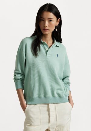 LIGHTWEIGHT FLEECE LONG SLEEVE POLO - Topper langermet - essex green