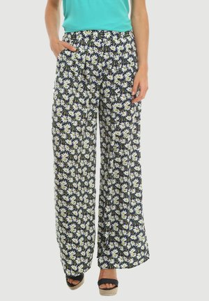 FLUIDO ESTAMPADO DE FLORES - Pantalones - azul