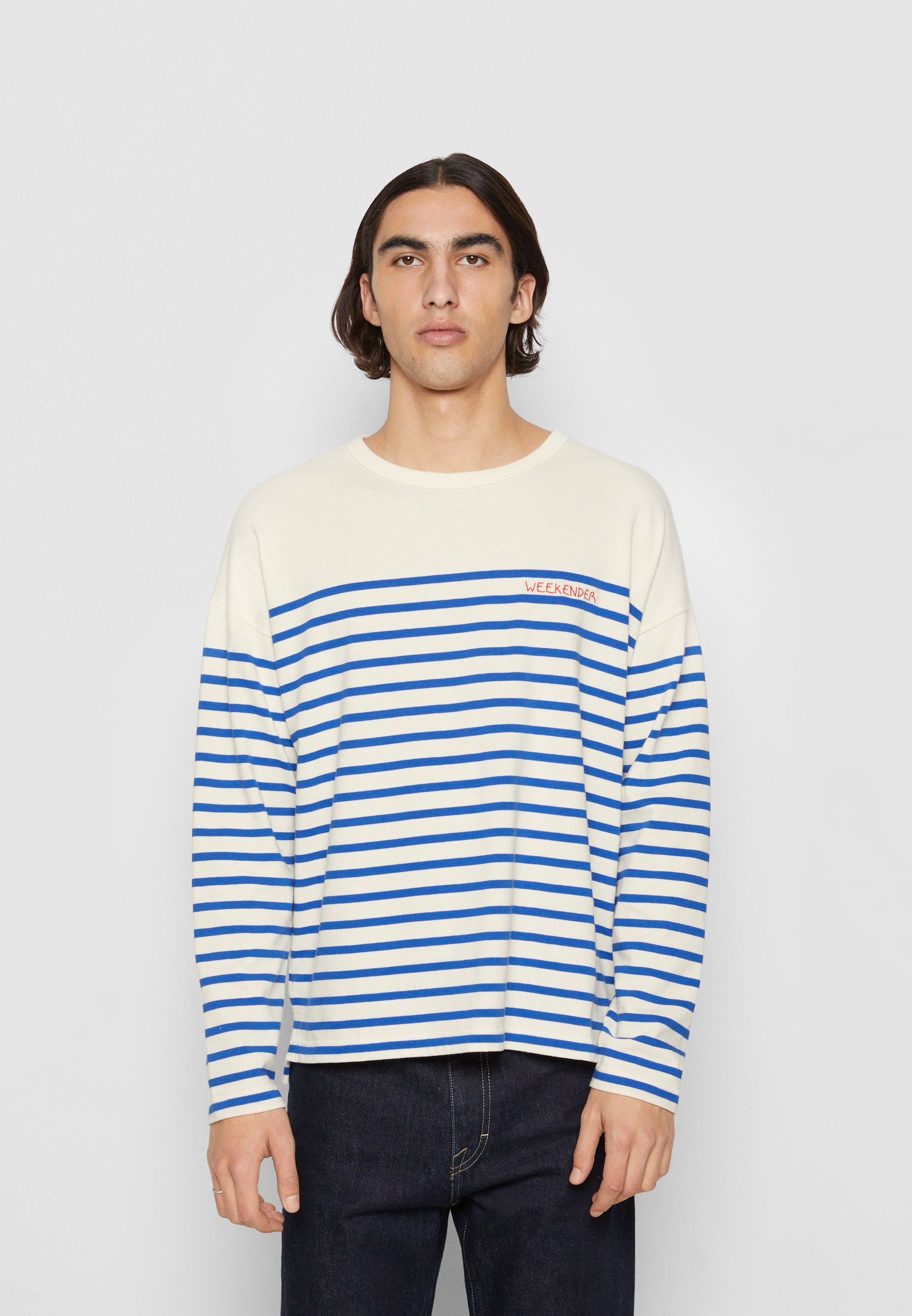 Maison Labiche SAILOR SHIRT - Strickpullover - ivory blue/offwhite Maison Labiche SAILOR SHIRT - Strickpullover - ivory blue/offwhite
