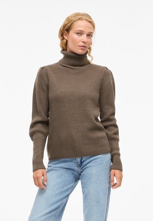 VILA VILOU ROLLNECK - Striktrøje - brown