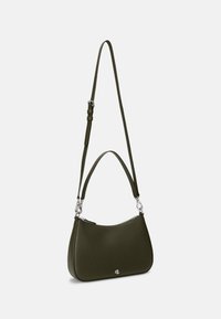 Lauren Ralph Lauren CROSSHATCH LEATHER MEDIUM DANNI BAG - Mala de mão - dark olive