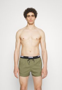 Puma - SWIM MEN LOGO LENGTH - Peldēšanas šorti - moss green Miniatūras attēls 1