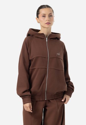 MILAM OVERSIZED - Zip-up sweatshirt - heavy washed hazel brown