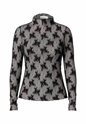Pieces, LONG SLEEVED TOP PCVIO MESH - Blouse - black
