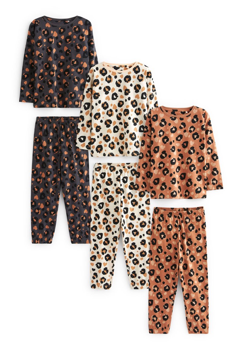 Next ANIMAL PRINT JOGGER 3 PACK SET - Nachtwäsche Set - black brown