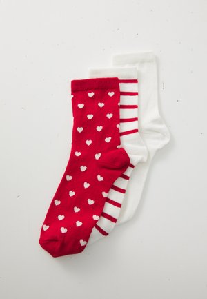 CHAUSSETTES UNISEX 3 PACK  - Socken - white/red