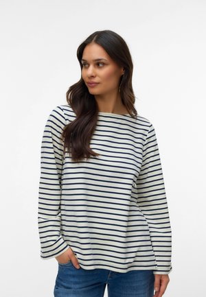 MAMALICIOUS MLAMILA VITA - Maglietta a manica lunga - birch/navy blazer
