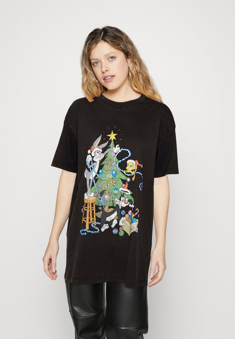 Cotton On BOYFRIEND FIT CHRISTMAS TEE Tshirt print black/zwart Zalando.be