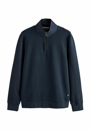 ZIP NECK FIT TEXTURED ZIP - Sweatshirt - navy blue