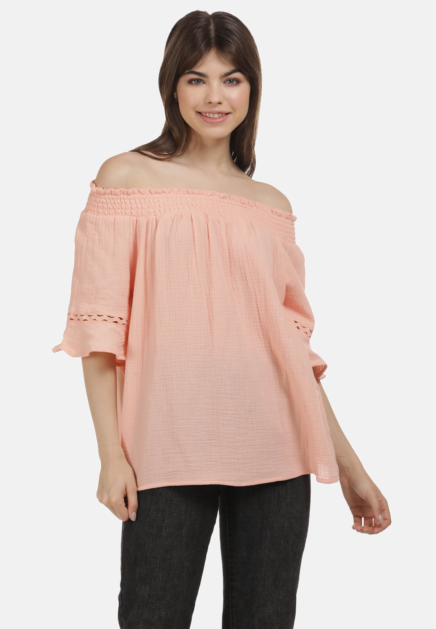 myMo CARMEN-BLUSE - Camicetta - nude/fuxia - Zalando.it