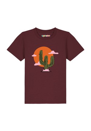 KAKTUS IM SONNENUNTERGANG - T-Shirt print - burgundy