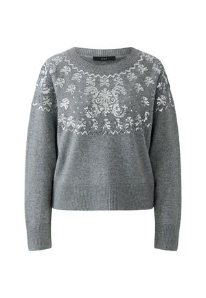Oui, Pailletten - Jumper - steel grey
