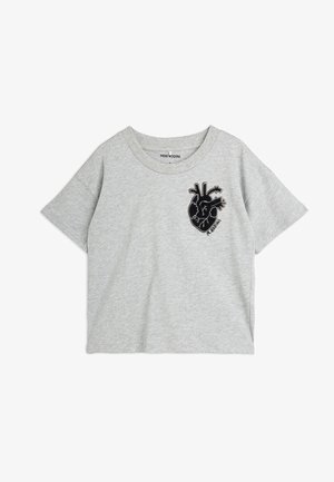 Mini Rodini, HEART APPLICATION SS TEE UNISEX - Tričko s potlačou - grey melange
