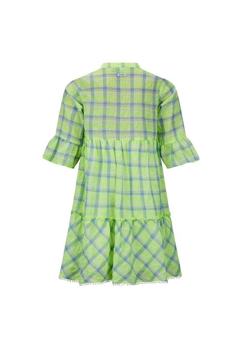 lime green plaid dress Lime Grunge Flannel - Oversized Shirt Dress