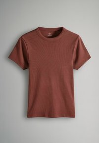 THE SET REGULAR FIT - 5 PACK SHORT SLEEVED   - T-Shirt basic - khaki green burgundy red cream black stripe