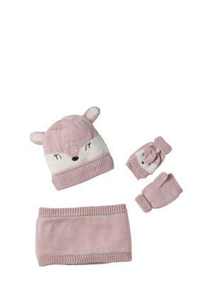 Vertbaudet, SET - Beanie - pudrig rosa
