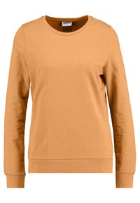 Oranje langemouwen sweatshirt van een zachte katoenmix. Kenmerkt zich door een ronde hals, ribgebreide manchetten en zoom met een gladde textuur.