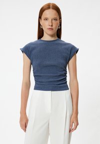 Koton TEXTURED SLEEVELESS  - T-shirts basic - dark blue