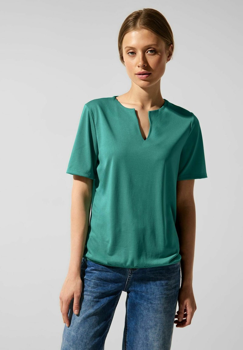 Street One SEIDENLOOK - T-Shirt basic - grün
