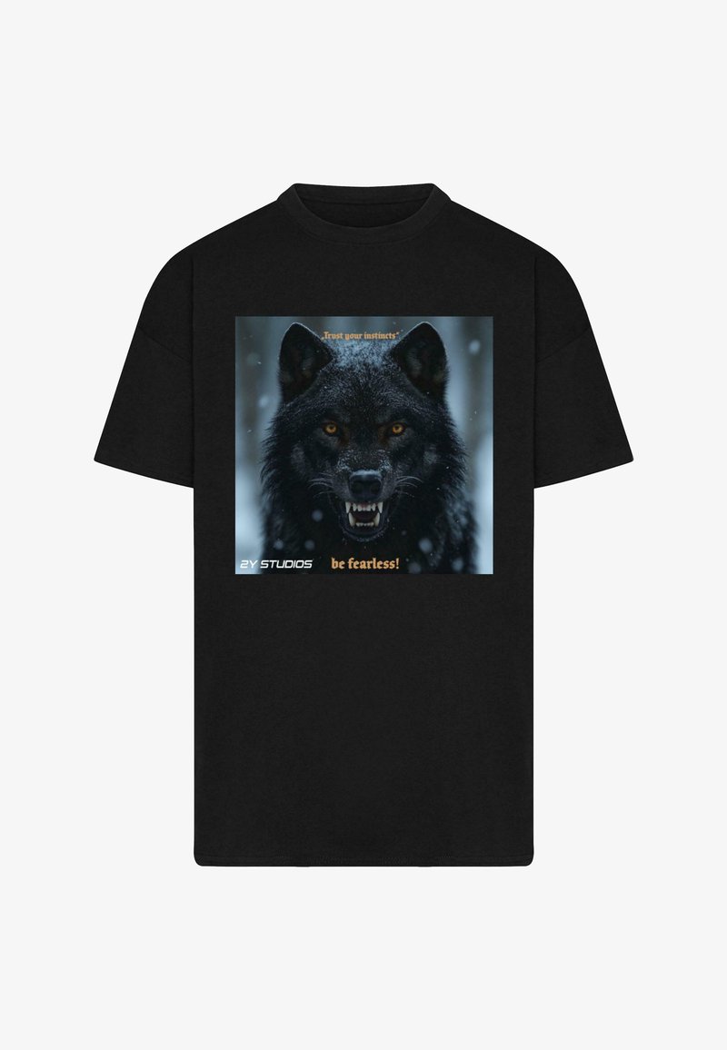 2Y Studios DARK WOLF Print T-shirt black - Main Image