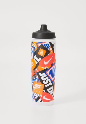 Nike Performance REFUEL BOTTLE 24 OZ GRAPHIC UNISEX - Bidon - clear/black/light crimson/safety orange/white