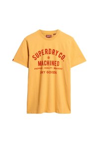 Superdry & Co WORKWEAR FLOCK GRAPHIC  - Camiseta estampada - amber yellow marl