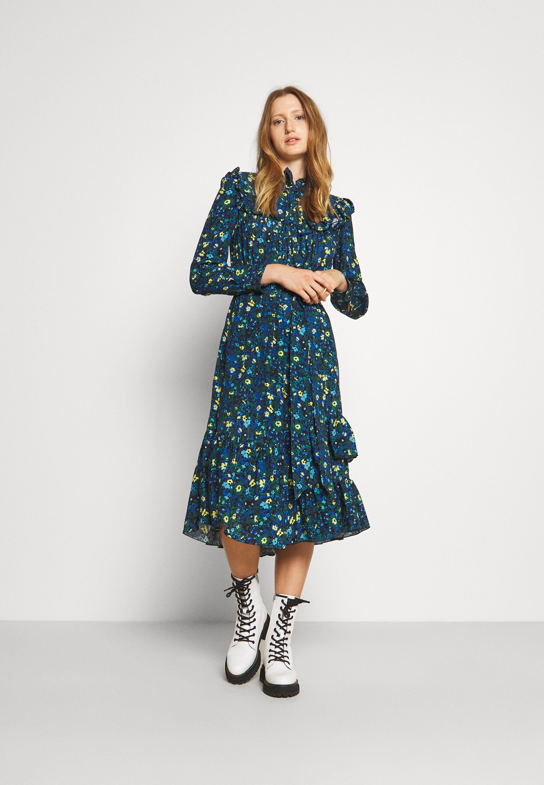 Vivetta RUFFLE PRINT DRESS - Jurk - blue/blauw - Zalando.nl