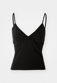 V NECK SINGLET - Topper - black