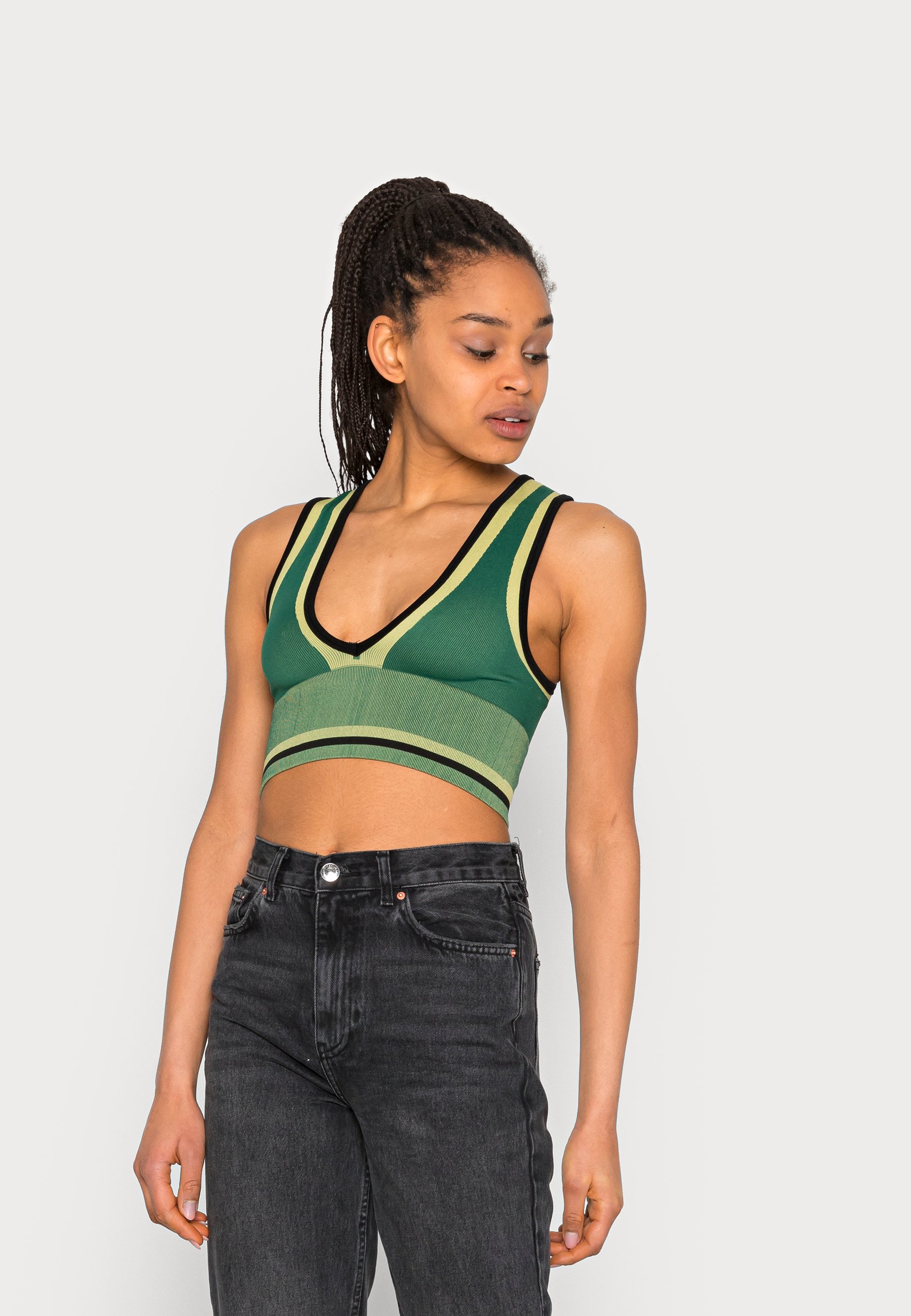 JOSIE SEAMLESS COLOUR BLOCK V NECK VEST 