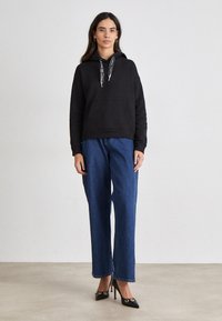Tommy Jeans LOGO DRAWCORD HOODIE - Felpa - black