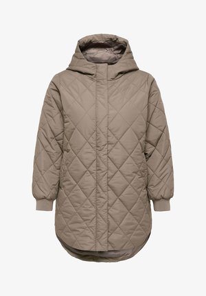 ONLY Carmakoma, CARJULIET QUILTD HOOD ZIP COAT OTW NOOS - Manteau d'hiver - walnut