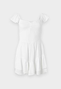 FLUTTER SLEEVE PINCH BUST MINI SKORT DRESS - Dnevna haljina - white