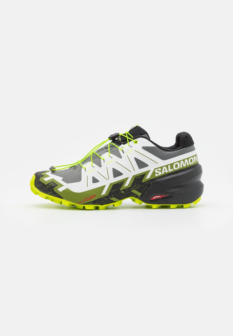 Salomon SPEEDCROSS 6 - Sapatilhas de trail running - black/white/acid lime