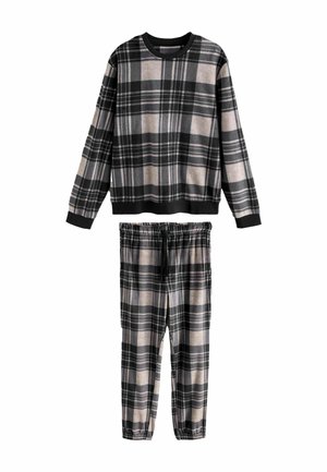 REGULAR FIT - THERMAL CHECK LONG SLEEVE CUFFED SET  . - Conjunto de pijama - neutral  black
