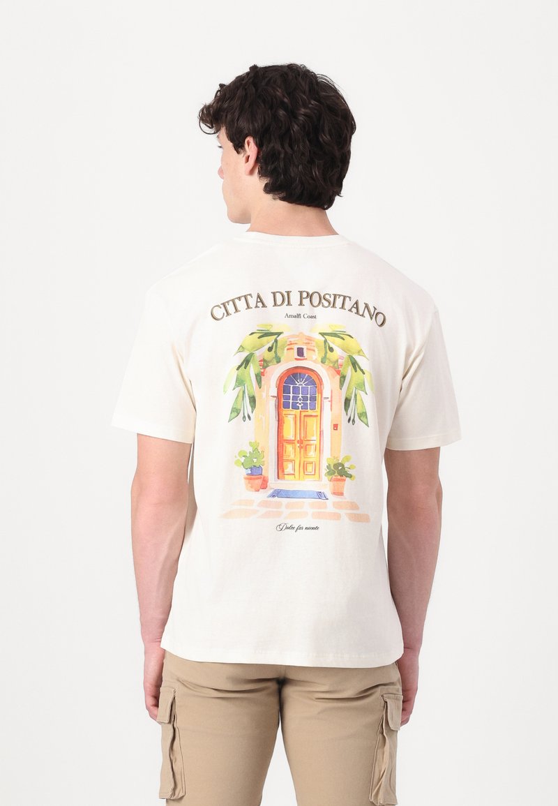 Jack & Jones - JORPOSITANO TEE CREW NECK - T-shirt print - egret, Vergroten