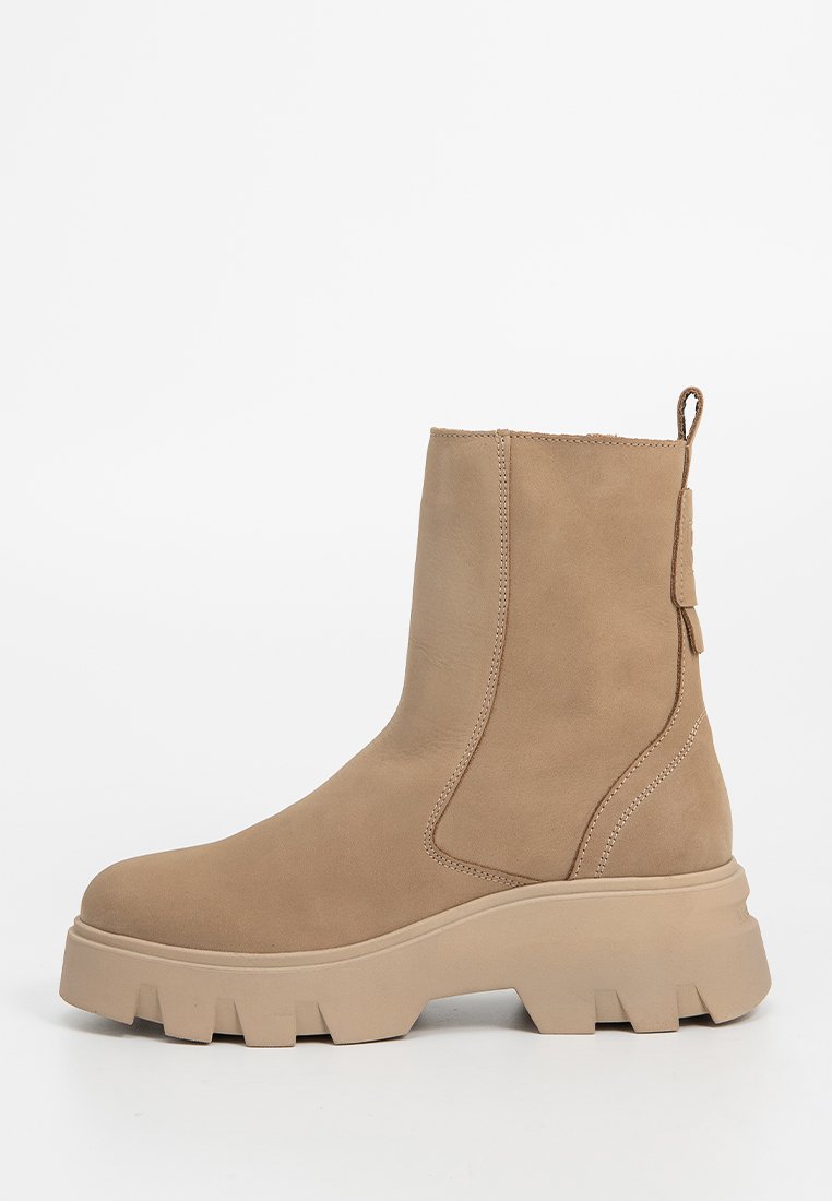 Marc O’Polo Enkellaarsjes met plateauzool taupe Marc O’Polo Enkellaarsjes met plateauzool taupe