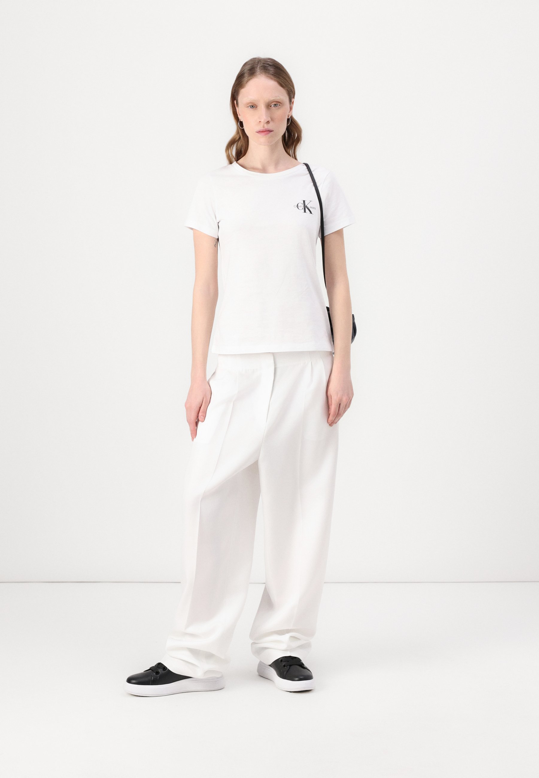 売れ筋商品|||カルバンクライン Tシャツ レディース トップス MONOLOGO SLIM TEE 2 PACK - Basic T-shirt - deep magma / brilliant white Calvin Klein Jeans MONOLOGO SLIM TEE 2 PACK - Jednoduché