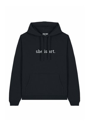 SHE IS ART EMBROIDERY UNISEX - Hoodie - black