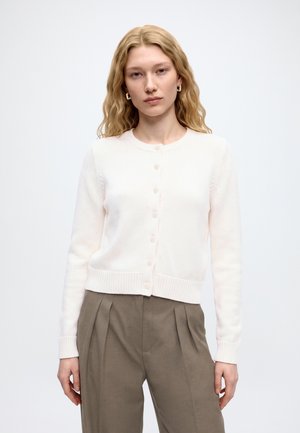 Abercrombie & Fitch, SHRUNKEN CREW CARDIGAN - Жилетка - off white