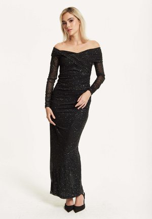 GLITTER OFF SHOULDER - Maxi dress - black